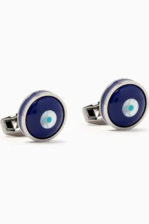 Tateossian Milos Evil Eye Cufflinks in Resin & Mother of Pearl