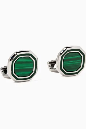 Tateossian Octo Cufflinks in Rhodium-plated Sterling Silver