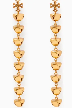 Tory Burch Bell Linear Earrings in 18kt Rose Gold-plated Brass
