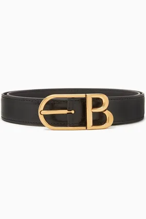 Balenciaga Classic B Belt in Arena Calfskin