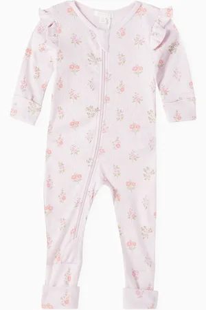 Purebaby Aster-print Pyjama Growsuit in Organic Cotton