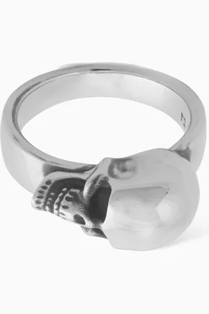 Alexander McQueen The Side Skull Ring in Eco Brass