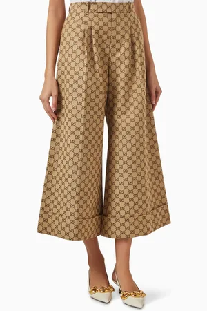 Gucci GG Monogram Flared Pants in Cotton-blend Canvas