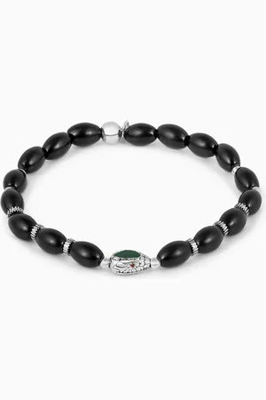 Tateossian Viper Agate Bracelet in Rhodium-plated Sterling Silver