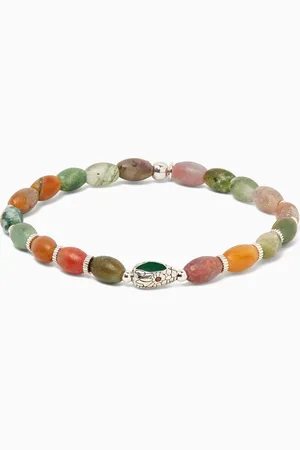 Tateossian Viper Indian Jasper Bracelet in Rhodium-plated Sterling Silver