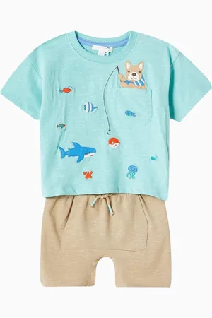 Purebaby Catching A Shark T-shirt & Shorts Set
