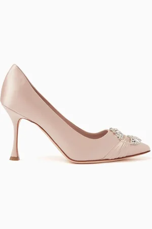 Manolo Blahnik Maida 90 Embellished Pumps in Satin