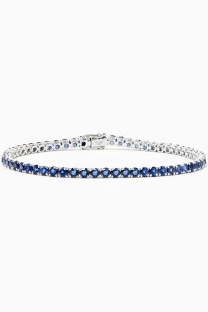 Fergus James Sapphire Tennis Bracelet in 18kt White Gold