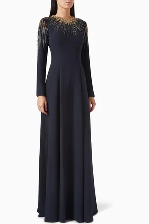 BASIX Bead-embellished Gown in Crepe
