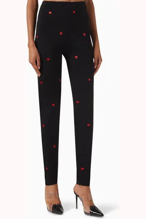 Moschino All-over Logo Leggings in Wool-blend Knit