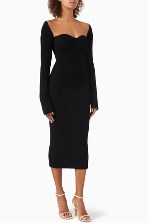 Khaite Beth Bustier Midi Dress in Viscose Blend