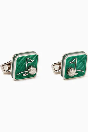 Tateossian Sports Ice Golf Cufflinks in Palladium-plated Metalv