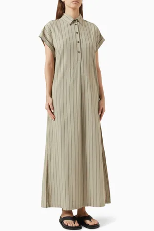 MATTEAU Striped Kaftan in Organic Cotton-blend