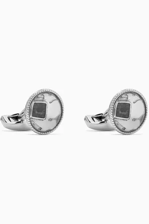 Tateossian Lunar Meteorite Cufflinks in Rhodium Plated Sterling