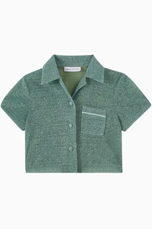 Oseree Osemini Lumiere Bowling Shirt in Glitter Polyamide-blend