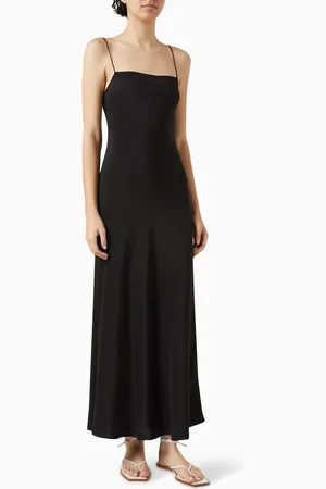 MATTEAU Bias-cut Midi Slip Dress in Silk Crepe de Chine