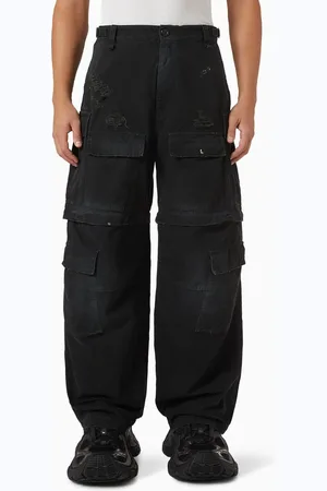 Balenciaga Convertible Distressed Cargo Pants in Cotton
