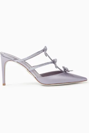 RENE CAOVILLA Caterina 80 Bow Mules in Satin