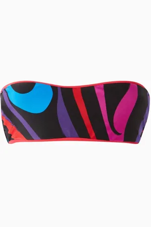 Puccini Marmo-print Bandeau Bikini Top
