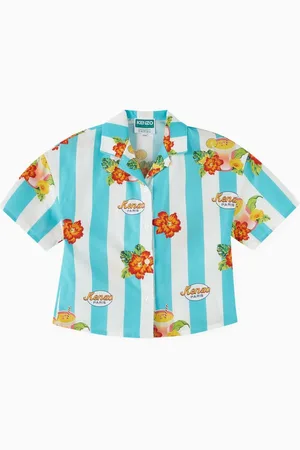 Kenzo Boke-flower Print Shirt in Cotton Poplin