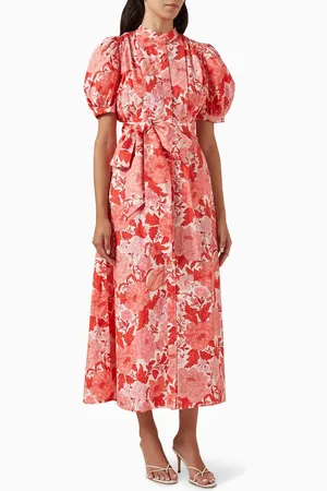Morton Mac Adaline Belted Midi Dress in Linen