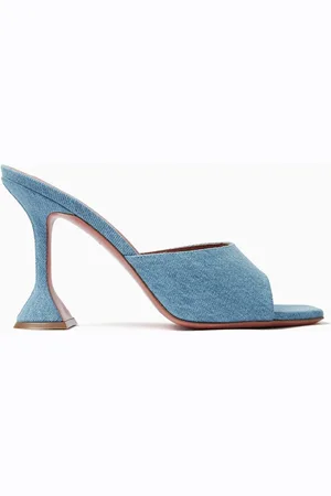 Amina Muaddi Lupita 95 Sandals in Denim