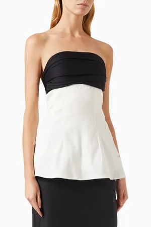 Anna Quan Lourdes Strapless Top in Cotton-linen