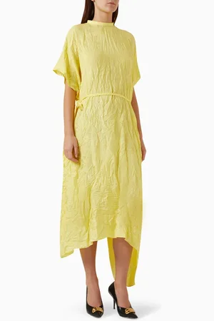 Balenciaga Easy Belted Maxi Dress in Silk Jacquard