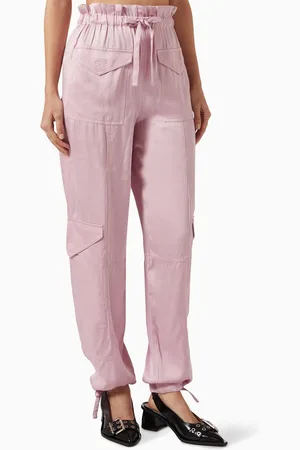 Ganni Washed Cargo Pants in Satin