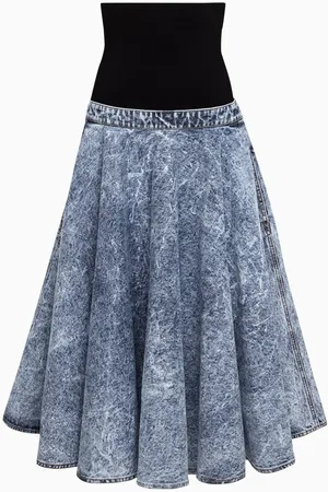 Alaïa Band Midi Skirt in Denim