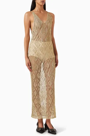 Ganni Metallic Cover-up Dress in Viscose-knit
