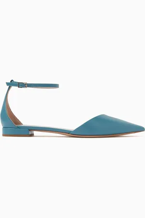 Giorgio Armani Ankle-strap Flats in Calfskin-leather
