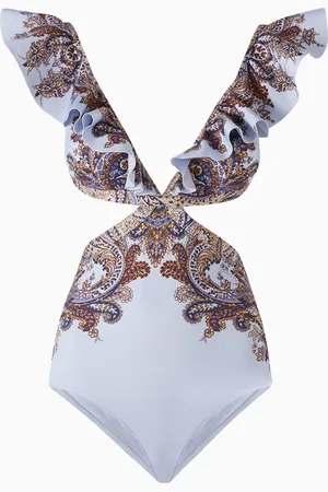 ZIMMERMANN Ottie Ruffled One-piece Swimsuit in Lycra