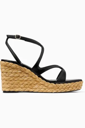 Jimmy Choo Ayla 85 Wedge Sandals in Nappa Leather