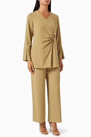 Anatomic Elora Draped Top & Pants Set in Crepe