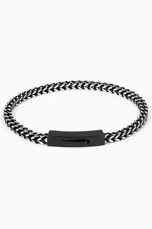 Tateossian Chevron Click Bracelet in Plated Stainless Steel