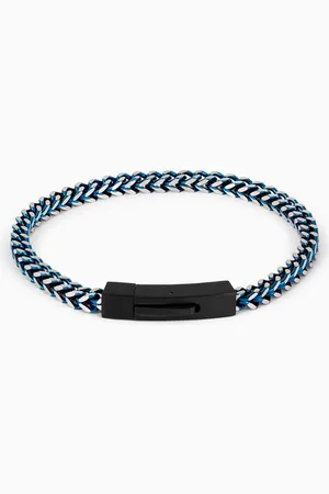 Tateossian Chevron Click Bracelet in Plated Stainless Steel