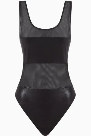 Norma Kamali Dash Dash One-piece Swimsuit in Poly Lycra Mesh