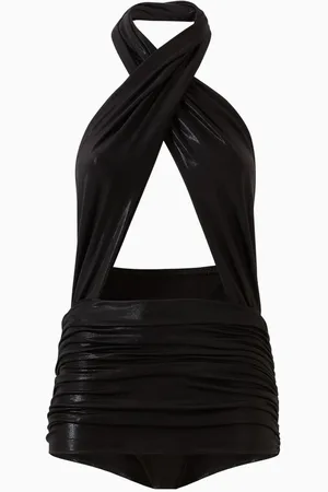 Norma Kamali Halter-neck One-piece Swimsuit Swimsuit in Lamé