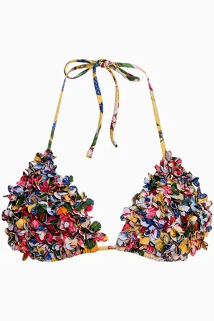 Agua Bendita Lolita 3D-appliqué Bikini Top