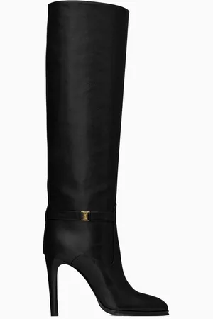 Saint Laurent Diane Knee-high Boots in Grained Leather