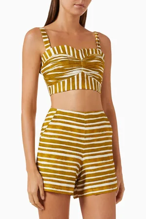 Bambah Olivia Striped Bustier Top in Linen