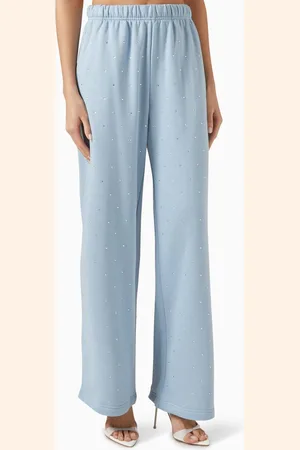 GOOD AMERICAN Crystal-embellished Wide-leg Sweatpants