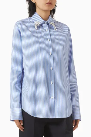 Prada Crystal-embellished Shirt in Cotton