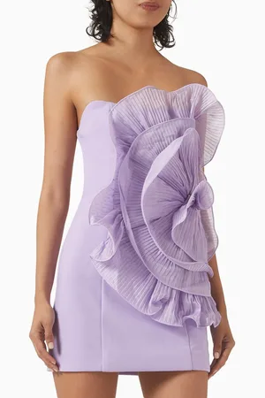 ELLIATT Peacock Floral Mini Dress in Stretch Crepe