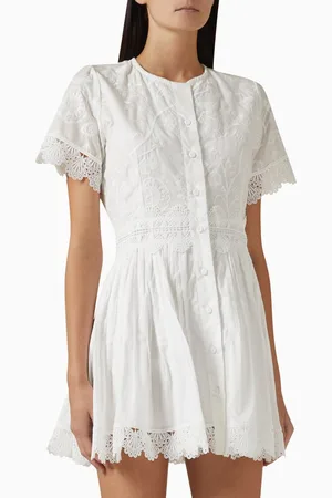 Waimari Margarita Embroidered Mini Dress in Cotton