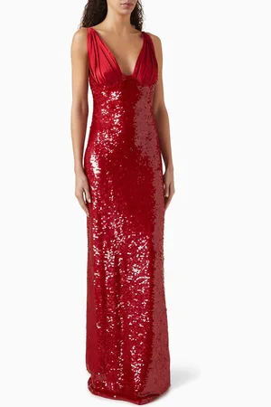 Sandra Mansour Aura Alchemy Sequinned Dress in Satin