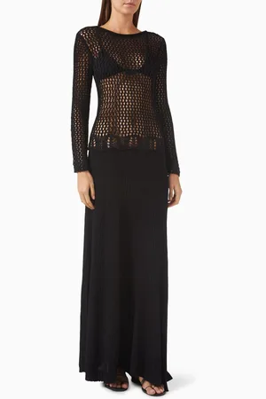 CHRISTOPHER ESBER Grafted Sheer Maxi Dress in Viscose Blend