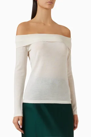 ENZA COSTA Off-shoulder Sweater in Cashmere