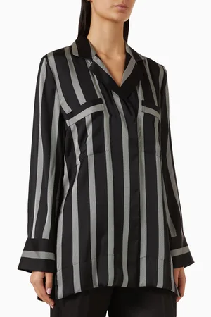 ANINE BING Striped Shirt in Satin